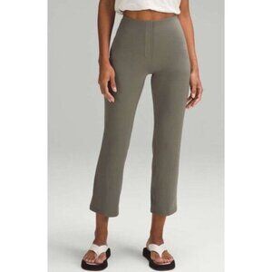 Lululemon Sz 12 Pants Grey Sage Smooth Fit Pull On Hi Rise Cropped Minimalist